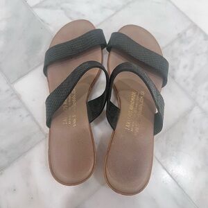 Iakovos Handmade Greek Leather Cork Wedge Sandals Size 38